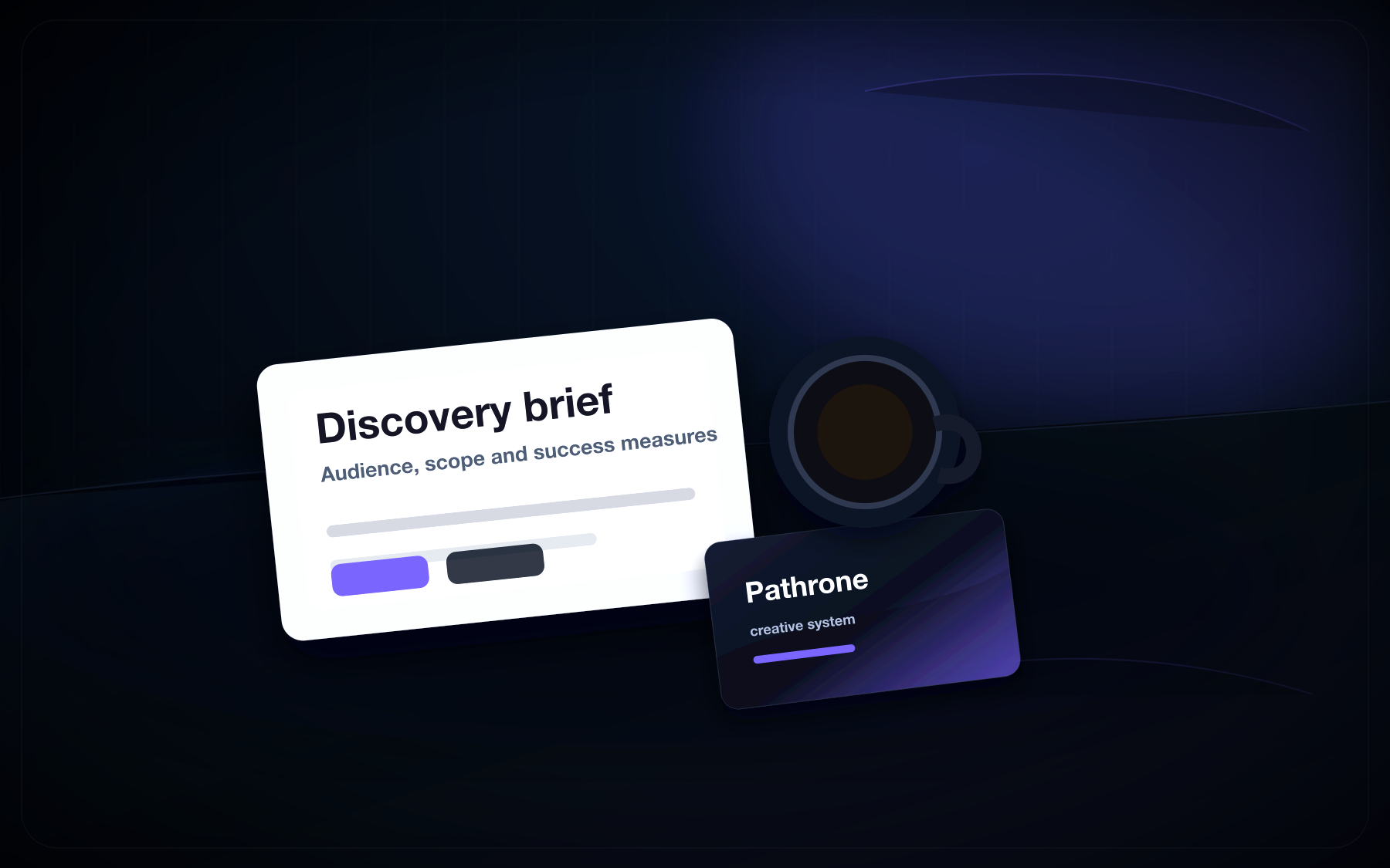 Custom Pathrone project enquiry mockup with discovery brief and planning material.