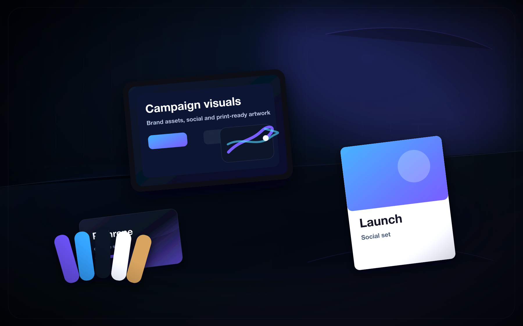 Custom Pathrone graphic design mockup with campaign visuals, swatches and brand materials.